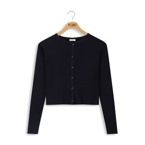 Point Ribbed Classic Cardi